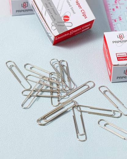 PAPERPAL Jumbo Paper Clips Nonskid, 1000 Large Paper Clips (10 Boxes of 100 Each), Bulk Paperclips for Office School & Personal Use, Daily DIY, 2" Silver Heavy Duty Non-Skid Paper Clips Jumbo Size