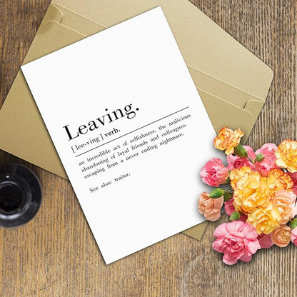 Ziwenhu Funny Going Away Gift for Coworker, Leaving Definition Card for Him Her, Naughty Coworker Gifts for Women