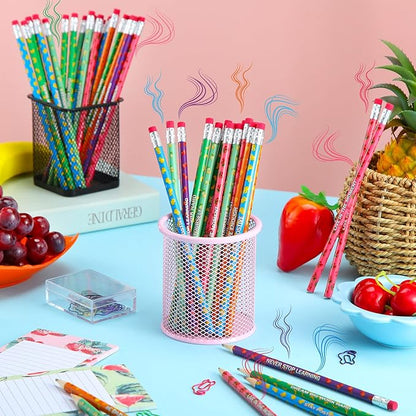 Gersoniel 120 Pcs Scented Pencils Bulk for Kids Inspirational Motivational Cute Fun Fruit Wood Smelly Graphite Pencils with Erasers for School Classroom Office Students Girls Boys Gifts Supplies