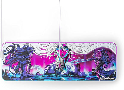 SteelSeries QcK Prism Gaming Mouse Pad - 2-Zone RGB Illumination - Real-time Event Lighting - Optimized for Gaming Sensors - Size XL - Neo Noir