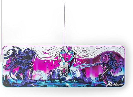 SteelSeries QcK Prism Gaming Mouse Pad - 2-Zone RGB Illumination - Real-time Event Lighting - Optimized for Gaming Sensors - Size XL - Neo Noir