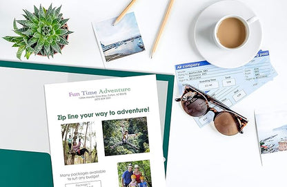 Better Office Products 2 Pocket Glossy Laminated Teal Paper Folders, Box of 25, Letter Size, Teal Paper Portfolios 25 Pack