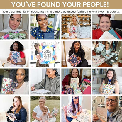 bloom daily planners New Address Book with Alphabetical Tabs - Hardcover Contact Book & Password Book Organizer for Addresses, Phone Numbers & More (6” x 8.25”) - Black & Gold Embroidery