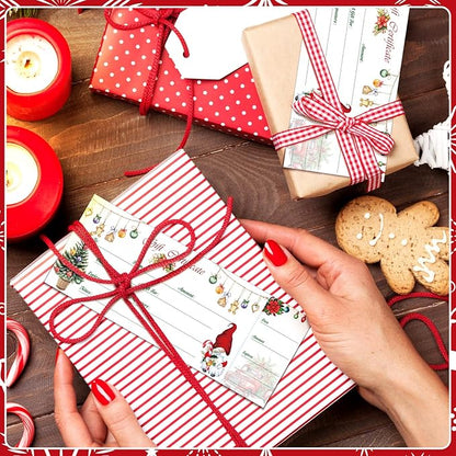 Sinmoe 50 Sets Gift Certificate for Business with 50 Pcs Envelopes Blank Gift Certificate Cards with Name and Address Rustic for Beauty Salon Restaurants Birthday (Xmas Style,4.72 x 2.36 Inch)