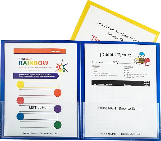 C-Line Classroom Connector School-to-Home Folders, Blue, 25 per Box (32005)