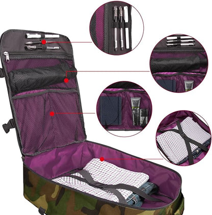 Underseat Carry-On Backpack Luggage Lightweight Casual Laptop Backpack MacBook Pro 16 Travel Gym Sport Daypack 21L, Green Camo