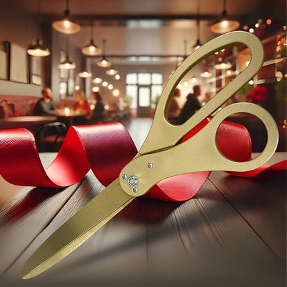 New Edition Grand Opening Scissors – 25'' Scissors Gold with Golden Blades for Ribbon Cutting Ceremony