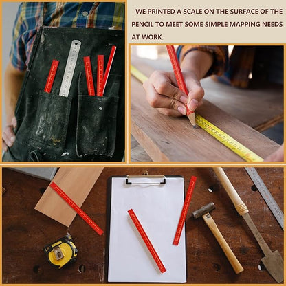 60-Piece Set of Octagonal Hard Black Carpenter Pencils, Ideal for Woodworking Marking and Construction Plan Marking