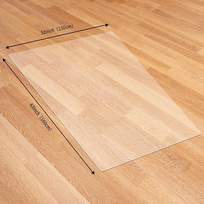 Clear Chair Mat for Hardwood Floors - 51''x63'' Heavy Duty Office Chair Mat, Rectangle Rolling Chair Mat for Hardwood, PVC Protector Hard Floor Mat for Computer&Desk Chair (51'' x 63'')