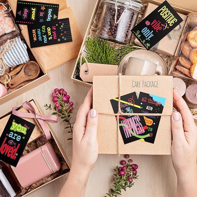 Jinei 300 Inspirational Affirmation Cards Positive Motivational Cards Small Mini Encouragement Quotes for Women Mother's Day Church(Geometric Style)