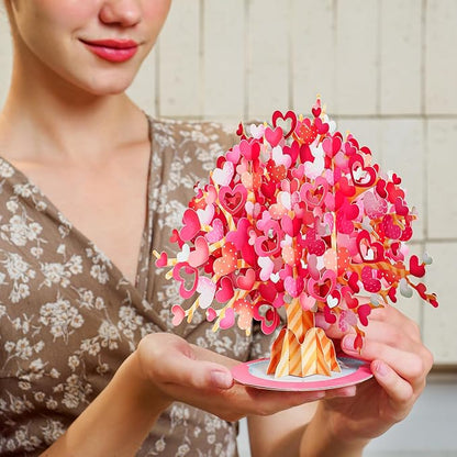 Paper Love 3D Heart Tree Pop Up Card, With Detachable Popup Keepsake, Gift for Birthday, Anniversary, All Occasion - Oversized 10" x 7" Cover - Includes Envelope and Note Tag