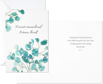 Hallmark Sympathy Cards Assortment, Watercolor Nature (12 Assorted Thinking of You Cards with Envelopes)