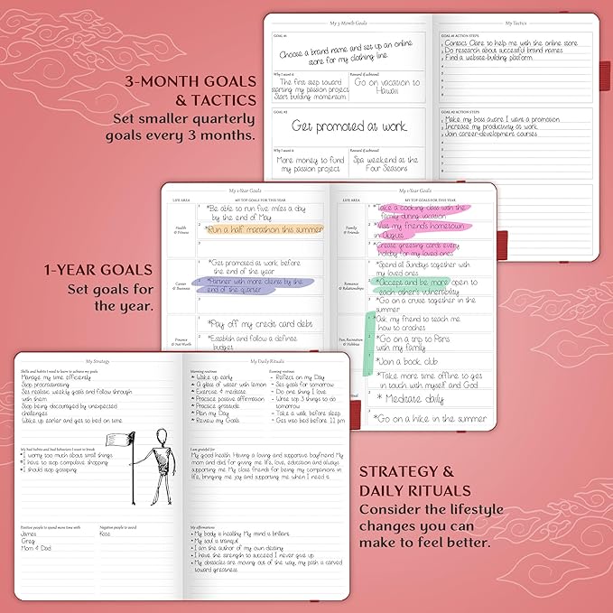 Legend Planner – Weekly & Monthly Life Planner to Hit Your Goals & Live Happier. Organizer Notebook & Productivity Journal. A5 (Wine Red)