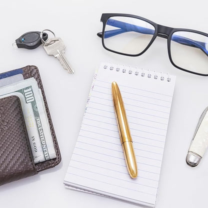 Fisher Space Pen Brass Alloy Bullet Space Pen, Ballpoint, Polished Brass, Black Ink, Gift Box