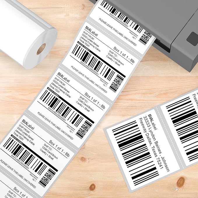 12 Rolls 4" X 3" Thermal Labels, 500/Roll - Direct Thermal Labels Compatible with Zebra & Rollo Printers