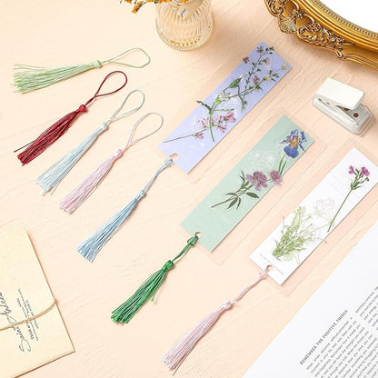 Fuyoooo 601 Pcs DIY Bookmark Making Kit 2.36 x 6.3 Inches Bookmark Laminating Pouches 5 Mil Hot Laminator Sleeves with Rainbow Tassels and Puncher Fit Most Pouch Laminating Machines