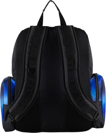Eastsport Extra Large Backpack Expandable Oversized For Travel Hiking Work Camping Sports Outdoors With Drawstring Bag 18x13.5x9.5 Mochila De Viaje Blue Ombre Black