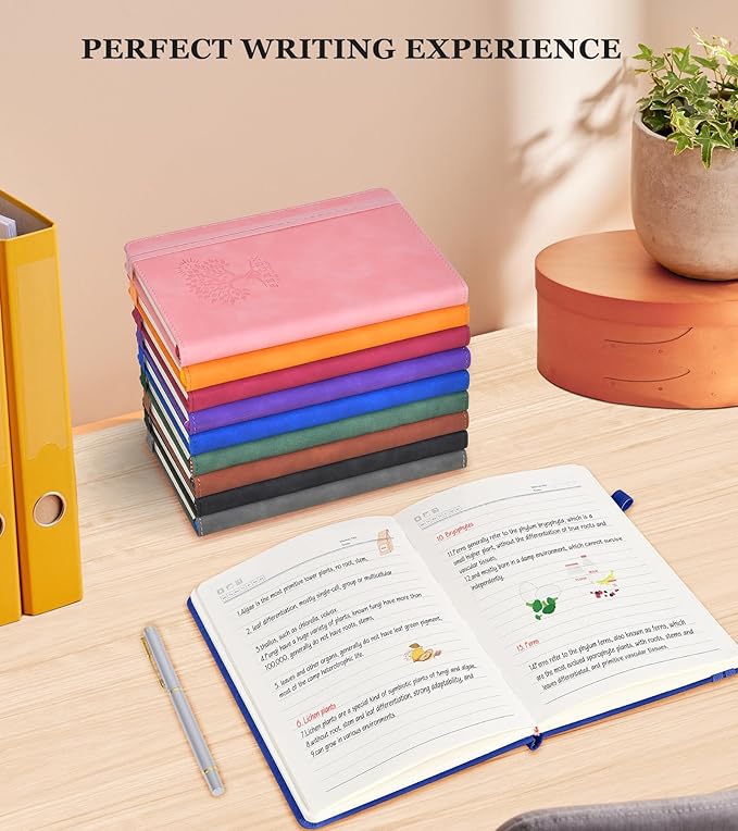 Lined Journal Notebook for Women and Men,Hardcover Leather Journaling Notebook for Writing,Travel,Business,Work and School,200 Pages A5 Notebook for Note Taking,Diary 5.9" × 8.5" - Dark blue