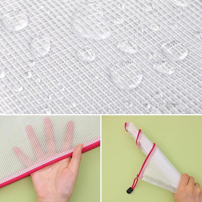 EOOUT 8pcs Mesh Zipper Pouch, Zipper Pouches for Organizing, 8 Sizes Waterproof Zipper Bags, 8 Colors Waterproof Plastic, for Travel Storage, Office Appliances