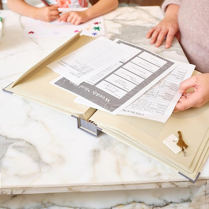 Savor | 2025 Updated Edition The Folio™ Document Organizer|Custom Dyed Cloth Bound Expanding File Folder for Important Papers, Emergency Binder,Birth Certificates,Social Security Cards, and Passports