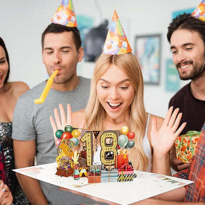 18th Birthday Card for Girls Boys, 3D Pop Up 18th Birthday Gifts Cards, Happy 18 Birthdays Decorations for 18 Year Old Son Daughter, Funny Back In 2007, Classy Vintage