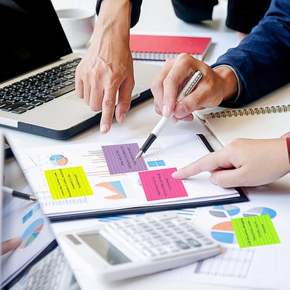 (12 Pads) Lined Sticky Notes 4x4 in Post, 6 Bright Colors with Lines Self-Stick Note Pads it, Strong Adhesive