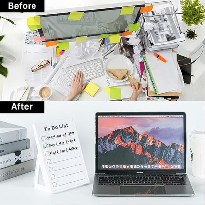 Desktop Dry Erase Board, Small Whiteboard with Stand, A5 Size 8.3 x 5.8 Inches with A Dry Erase Marker (to Do List, A5)