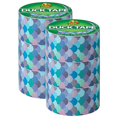 Duck Brand Duck Printed Duct Tape, 6-Roll, Mermaid (241791_C)