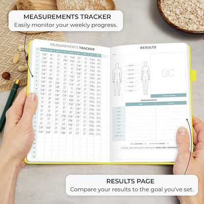 Clever Fox Food Journal - Daily Food Diary, Meal Planner to Track Calories & Nutrients, Weight Tracker Notebook, A5 (Neon Yellow)