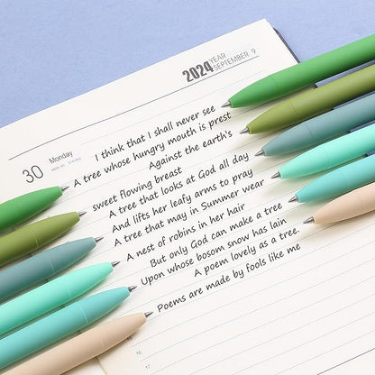 Mr. Pen- Retractable Gel Pens, 12 Pack, Black Ink, Green Ombre Color Barrel Gel Pens, Gel Pens Fine Point 0.5mm, Retractable Pens, Cute Pens, Gel Ink Pens, Aesthetic Pens for Journaling Fine Tip Pens