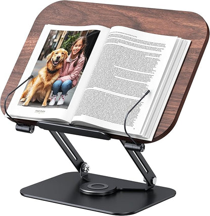 Book Stand for Reading, 360° Adjustable Book Holder, Foldable Book Holder Stand, Cookbook Stand, Textbook Stand, Bible Stand, Music Scores Stand, Laptop Stand, Tablet Stand