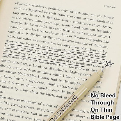 Muchcute Extra Fine Point Writing Pens:6 Black 0.25mm Ultra Thin Micron Pen 01 No Bleed Bible Journaling Study Supplies Annotation Smooth Waterproof Micro Line Tip Fineliner Gel Felt Ink Markers Stuff