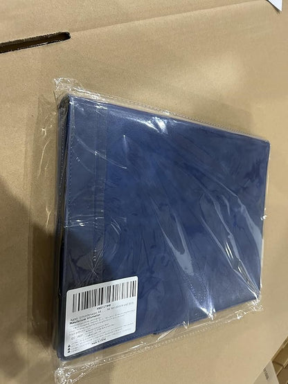 A4 Leather Portfolio Professional Organizer Padfolio,Interview Resume Folder with Magnetic Cover,Conference Document Organizer with Papers,Sticky Tabs,Pen,Work Folio for Women & Man,Retro Blue