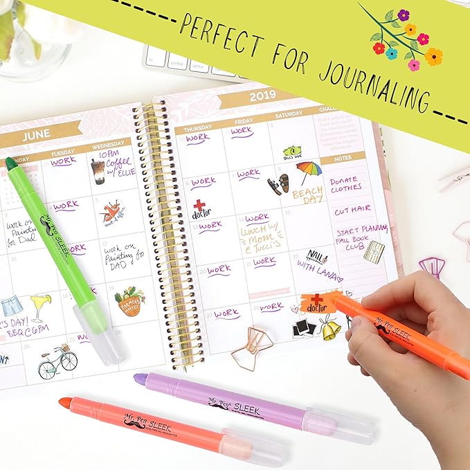 Mr. Pen Gel Highlighters Assorted Colors - 16 Pcs (8 Pastel & 8 Vibrant), No Bleed Bible Highlighters