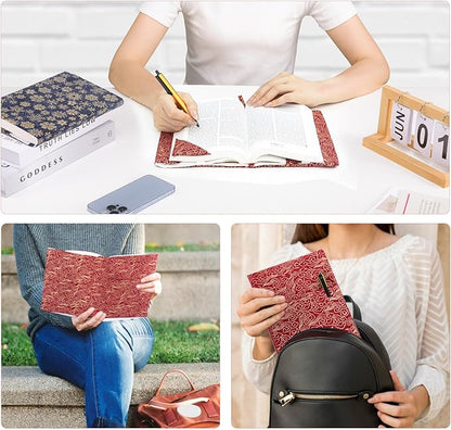 Book Covers with Corner Bookmark - Fabric Dust Jackets for Books - Book Protector for Book Lovers - Book Covers for for Paperbacks,Hardcover,Bibles - Soft Cover Book Sleeve for AA Books