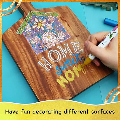 10 Metallic Fine Tip Liquid Chalk Markers for Chalkboard Signs, Blackboard, Window, Labels, Bistro, Glass, Car - Wet Wipe Erasable Ink Chalkboard Markers, Reversible 3mm Tip Liquid Chalk Pens