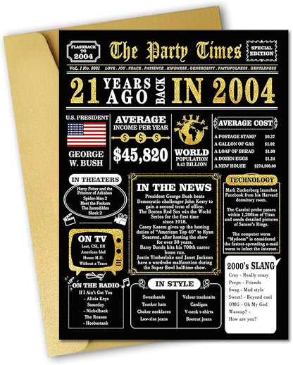 Funny 21st Birthday Card for Him Her, Happy 21 Year Old Birthday Decorations Gifts for Girls Boys, Best 21st Birthday Gifts idea for Son Daughter Friend