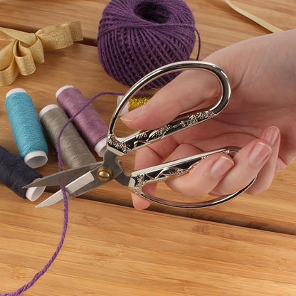 JubileeYarn Crane Motif Small Embroidery Craft Scissors - Brushed Nickel - 10 Scissors