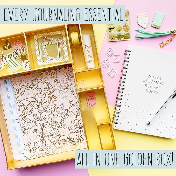 STMT D.I.Y. Dreamers Become Doers Journaling Set, Stationery Set, Bullet Journal Kit, Journaling Kit, Journals for Teen Girls, DIY Journal Set for Girls Ages - 8+