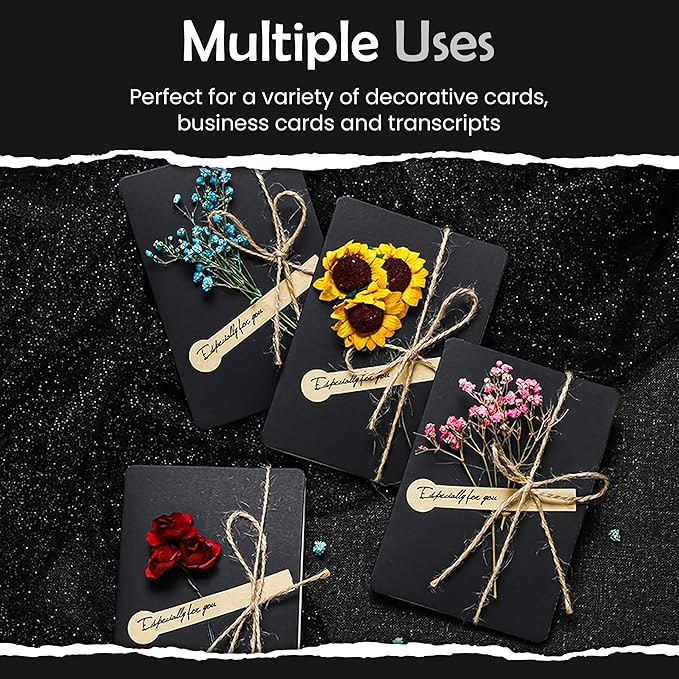 SANZIX 120 Pack 4" x 6" Black Postcards for Mailing - 80 Lbs/220 GSM | Printable Heavyweight Thick Cards - Premium 4x6 Cardstock Customizable for Wedding Invitations, Postcards & Note Cards