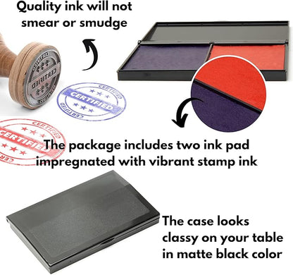 Ink Pad for Rubber Stamps, Stamp Pad for Clear Impression Stamping, Quality Felt Pad Black Ink, Red Ink, Blue Ink L (3.5 * 6.3) (Red & Blue)