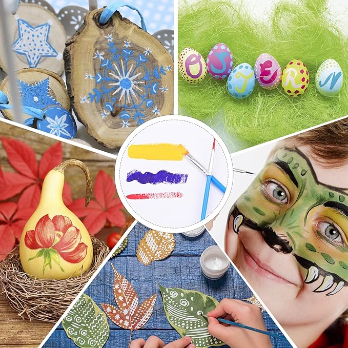 AROIC Acrylic Paint Brush Set, 200 pcs Nylon Hair Brushes for All Purpose Oil Watercolor Painting Artist Professional Kits