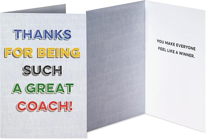 American Greetings Thank You Cards with Envelopes For Coach, Number 1 Coach Medal (8-Count)