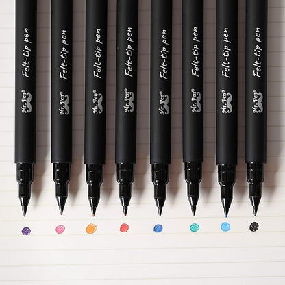 Mr. Pen- Felt Tip Pens, Fine Point, Pack of 8, Fast Dry, No Smear, Colored Pens, Journaling Felt Pens, Planner Markers