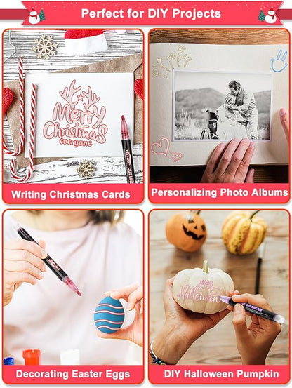 Outline Shimmer Markers, Easter Basket Essentials Stuffers, 18 Glitter Metallic Coloring Gel Pens, Tween Teen Girl Gifts Trendy Stuff, Cute School Art Craft Classroom Supplies Set for Kids Ages 4-16