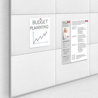 Large Office Cork Board Alternative - 47"x35"12 Pack Felt Wall Tiles Self-Adhesive Safe Removable No Damage for Wall Pin Board Tack Board Felt Cork Board for Walls or Office 48 x 36 White