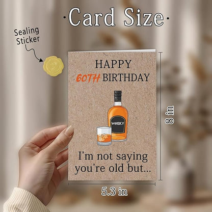Funny 60th Birthday Gifts for Women Men, Sixty Birthday Cards for Her Him, 60 Year old Gifts for Man Husband, 60th Bday Card Decorations for Dad Mom