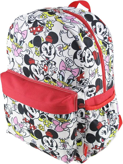 Minnie Mouse and Friends 16 inch All Over Print Deluxe Backpack With Laptop Compartment