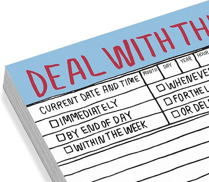 8-Pack Knock Knock Deal with This Hand-Lettered Sticky Notes, to Do Pads, 3 x 3-inches, 100 Sheets Each