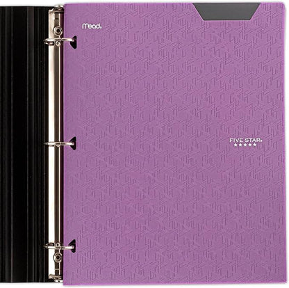 Five Star 2-Pocket Folder, Plastic Folder with Stay-Put Tabs, Fits 3 Ring Binder, Holds 8-1/2" x 11" Paper, Purple (333420I-ECM)